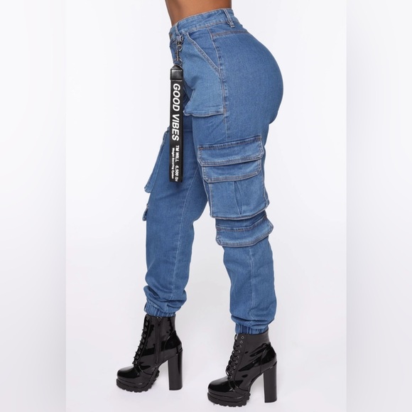 Fashion Nova good vibes always denim joggers - blue - Picture 3 of 5